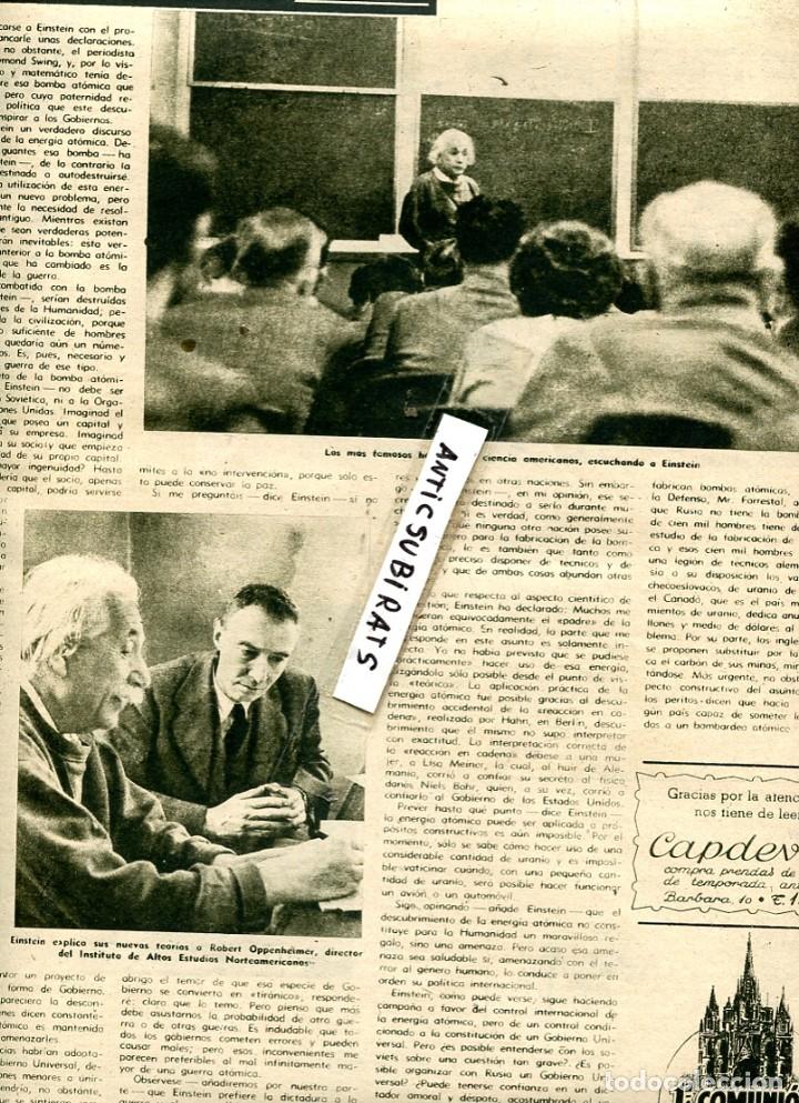 Coleccionismo de Revistas y Peri&oacute;dicos: REVISTA 1948 EINSTEIN DICE QUE LA BOMBA ATOMICA TENDRIA QUE SER CONTROLADA POR UN GOBIERNO UNIVERSAL