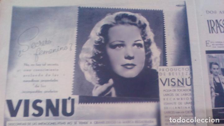 Colecionismo de Revistas e Jornais: RECORTE 1943 ANUNCIO PRODUCTOS DE BELLEZA VISNU