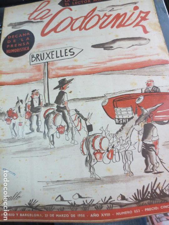 Coleccionismo de Revistas y Peri&oacute;dicos: REVISTA LA CODORNIZ N&ordm; 853 23 DE MARZO  DE 1958 A&Ntilde;O XVIII