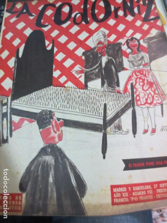 Coleccionismo de Revistas y Peri&oacute;dicos: REVISTA LA CODORNIZ N&ordm; 932 27 DE SEPTIEMBRE  DE 1959 A&Ntilde;O XVIII