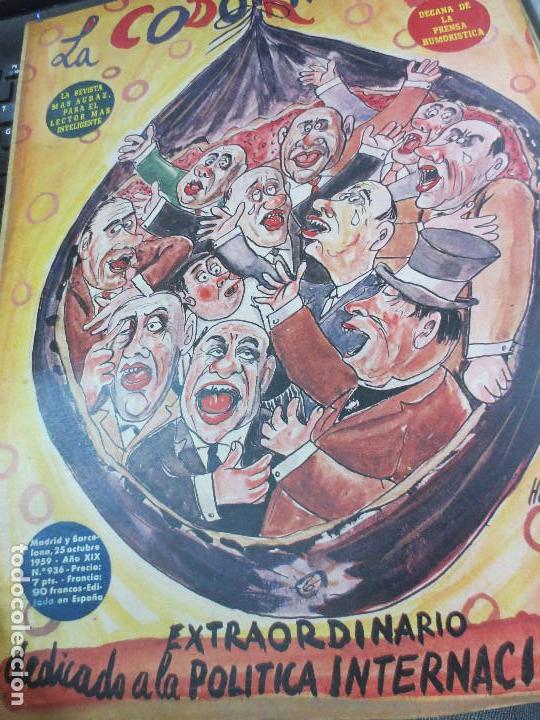 Coleccionismo de Revistas y Peri&oacute;dicos: REVISTA LA CODORNIZ N&ordm; 936 25 DEOCTUBRE  DE 1959 A&Ntilde;O XIX