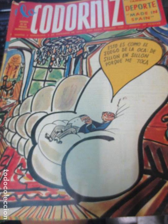 Coleccionismo de Revistas y Peri&oacute;dicos: REVISTA LA CODORNIZ N&ordm; 1707  A&Ntilde;O XXXIV 8 DE DICIEMBRE 1974