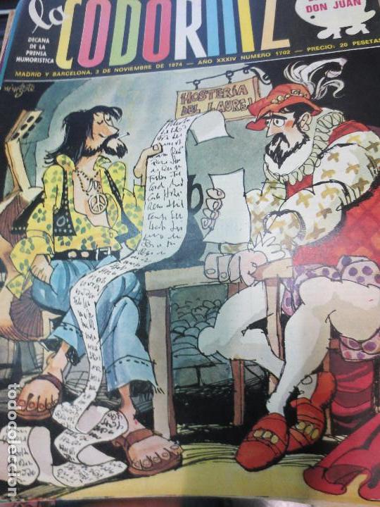 Coleccionismo de Revistas y Peri&oacute;dicos: REVISTA LA CODORNIZ N&ordm; 1702  A&Ntilde;O XXXIV 3 DE NOVIEMBRE 1974