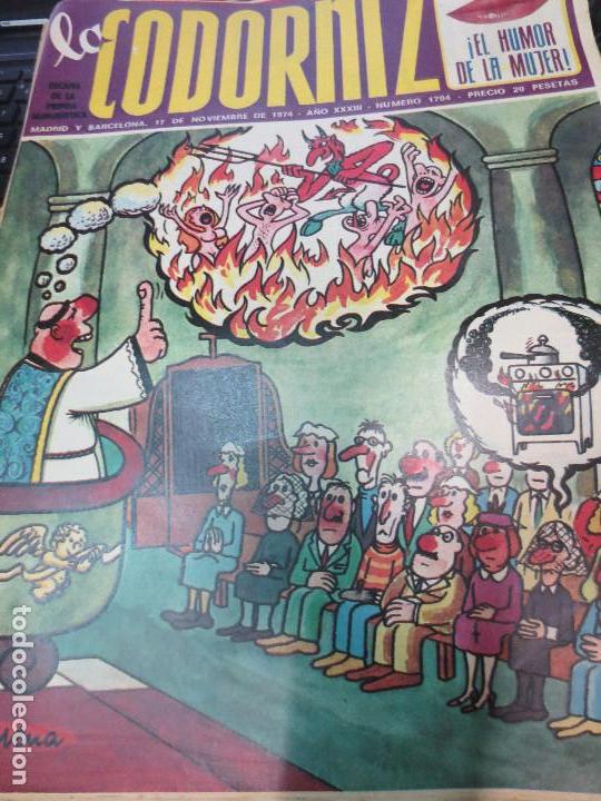 Coleccionismo de Revistas y Peri&oacute;dicos: REVISTA LA CODORNIZ N&ordm; 1704  A&Ntilde;O XXXIV 17 DE NOVIEMBRE 1974