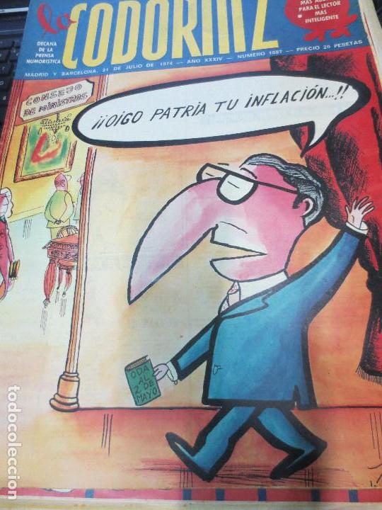 Coleccionismo de Revistas y Peri&oacute;dicos: REVISTA LA CODORNIZ N&ordm; 1687  A&Ntilde;O XXXIV 21 DE JULIO 1974