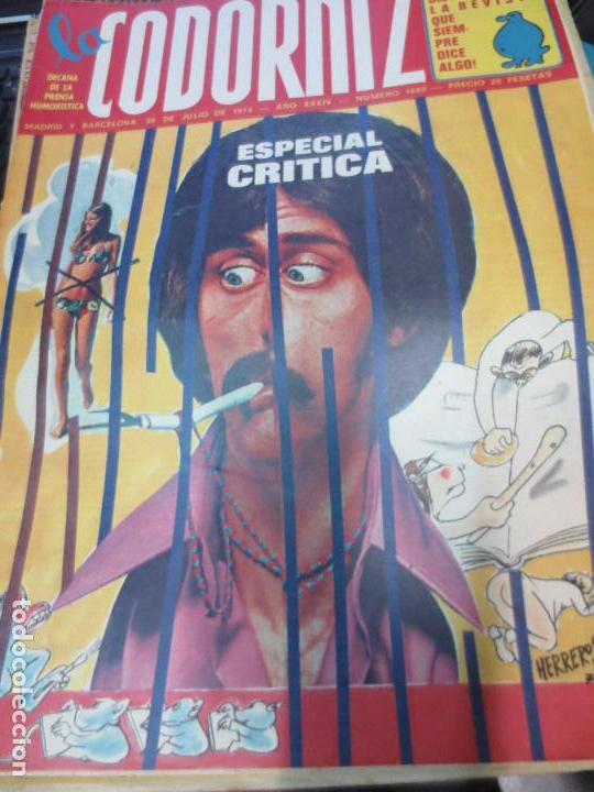 Coleccionismo de Revistas y Peri&oacute;dicos: REVISTA LA CODORNIZ N&ordm; 1688  A&Ntilde;O XXXIV 28 DE JULIO 1974