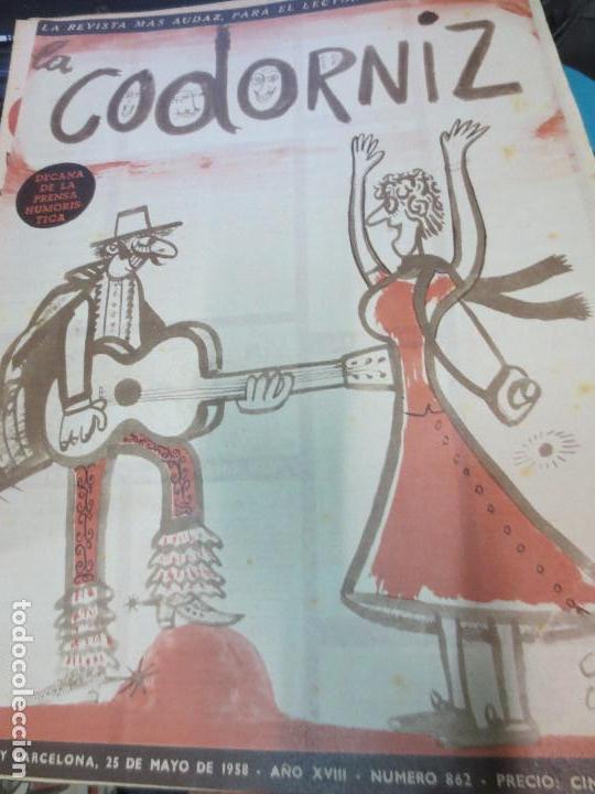 Coleccionismo de Revistas y Peri&oacute;dicos: REVISTA LA CODORNIZ N&ordm; 862  A&Ntilde;O XVIII 25 DE MAYO 1958