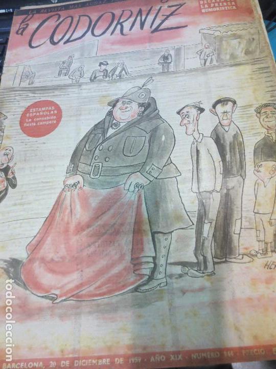 Coleccionismo de Revistas y Peri&oacute;dicos: REVISTA LA CODORNIZ N&ordm; 944  A&Ntilde;O XIX 20 DE DICIEMBRE 1959