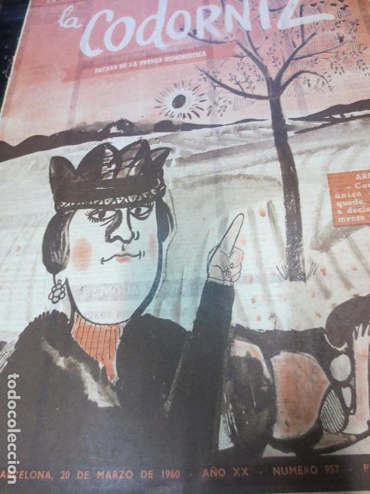 Coleccionismo de Revistas y Peri&oacute;dicos: REVISTA LA CODORNIZ N&ordm; 957  A&Ntilde;O XX 20 DE MARZO 1960