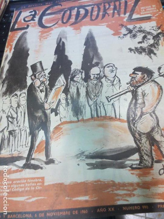 Coleccionismo de Revistas y Peri&oacute;dicos: REVISTA LA CODORNIZ N&ordm; 990  A&Ntilde;O XXI 6 DE NOVIEMBRE 1960