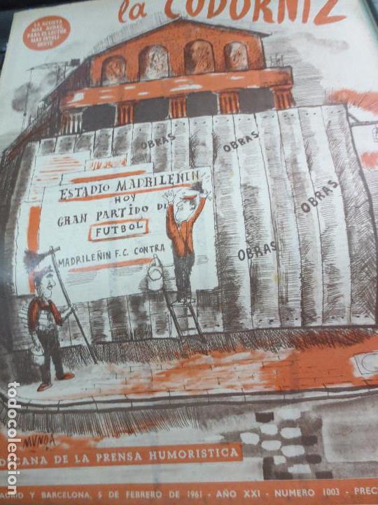 Coleccionismo de Revistas y Peri&oacute;dicos: REVISTA LA CODORNIZ N&ordm; 1003 5 DE ENERO  DE 1961 A&Ntilde;O XXI