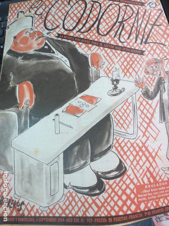 Coleccionismo de Revistas y Peri&oacute;dicos: REVISTA LA CODORNIZ N&ordm; 929 6 DE SEPTIEMBRE  DE 1959 A&Ntilde;O XIX