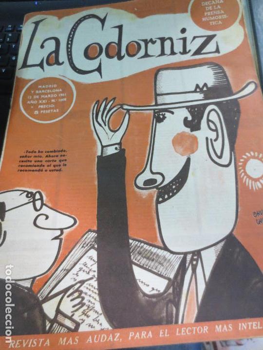 Coleccionismo de Revistas y Peri&oacute;dicos: REVISTA LA CODORNIZ N&ordm; 1008 12 DE MARZO  DE 1961 A&Ntilde;O XXI