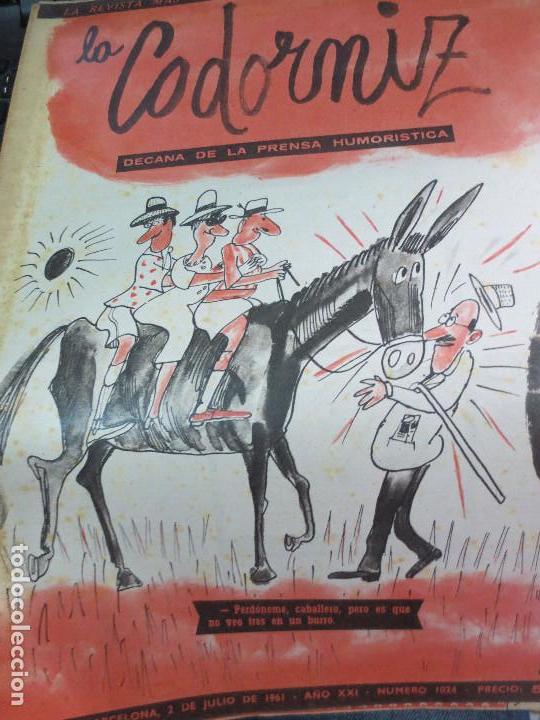Coleccionismo de Revistas y Peri&oacute;dicos: REVISTA LA CODORNIZ N&ordm; 1024 2 DE JULIO  DE 1961 A&Ntilde;O XXI