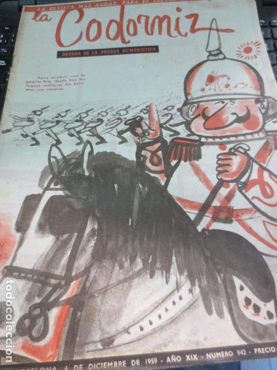 Coleccionismo de Revistas y Peri&oacute;dicos: REVISTA LA CODORNIZ N&ordm; 942 6 DE DICIEMBRE  DE 1959 A&Ntilde;O XIX