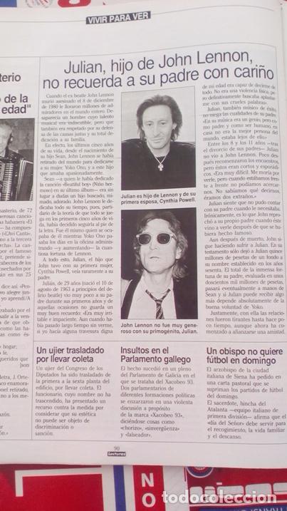 Coleccionismo de Revistas y Peri&oacute;dicos: RECORTE JULIAN JOHN LENNON