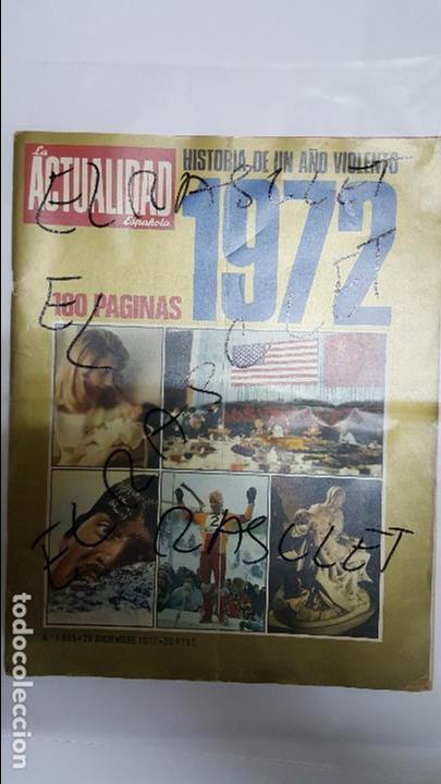 Collection Magazines and Newspapers: ANTIGUA REVISTA LA ACTUALIDAD - HISTORIA DE UN A&Ntilde;O VIOLENTO - 1972 -