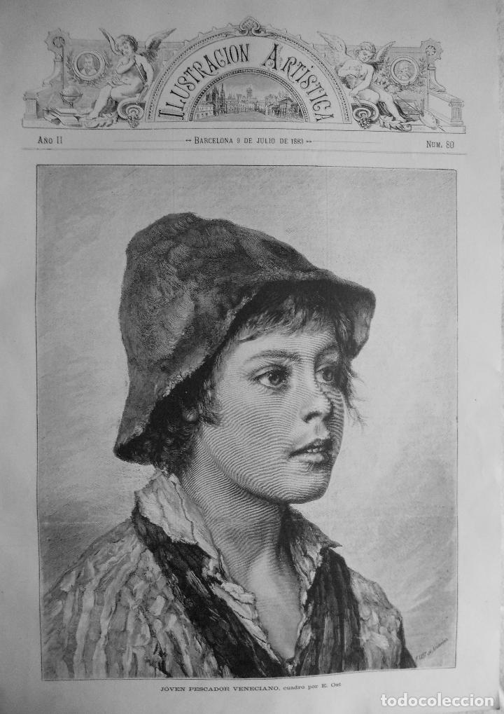 Collection Magazines and Newspapers: REVISTA LA ILUSTRACI&Oacute;N ARTISTICA. A&Ntilde;O II. BARCELONA 9 JULIO 1883. NUM. 80. JOVEN PESCADOR VENECIANO.