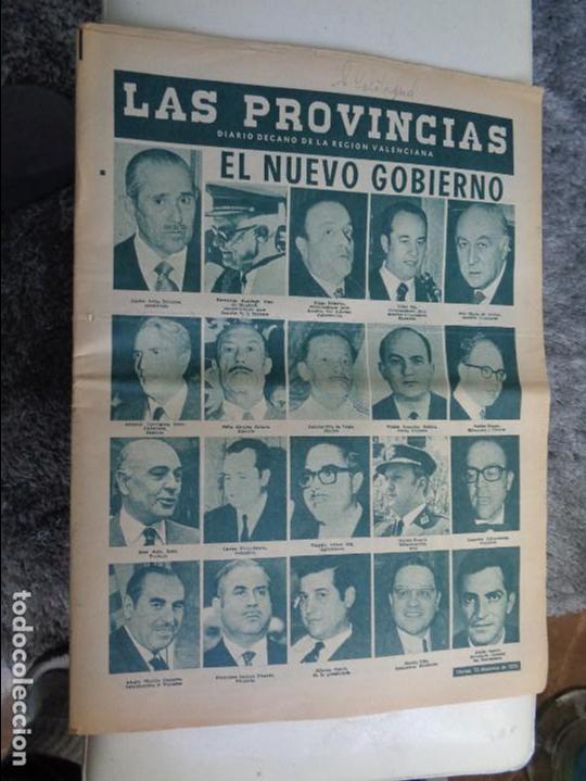 Coleccionismo de Revistas y Peri&oacute;dicos: NUEVO GOBIERNO - COUSTEAU - RELOJES VACHERON .... LAS PROVINCIAS - 12 DICIEMBRE 1975