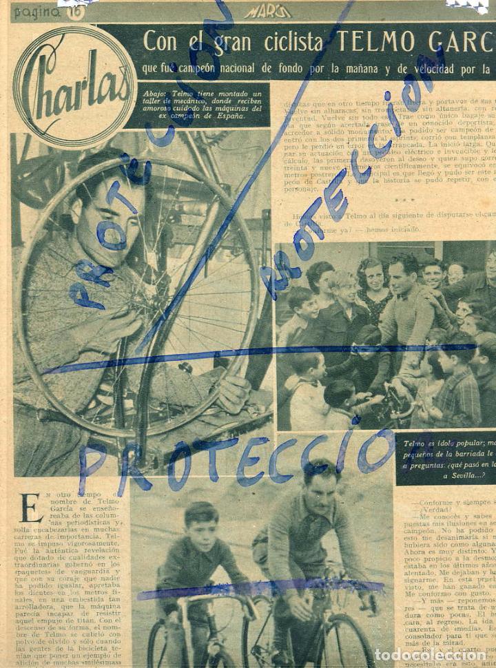 Coleccionismo de revistas y peri&oacute;dicos: CICLISMO 1939 TELMO GARCIA 2 HOJAS REVISTA