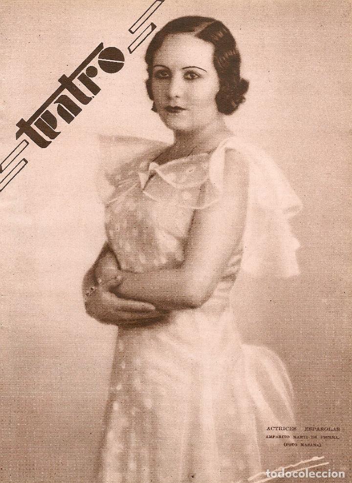 Coleccionismo de revistas y peri&oacute;dicos: * TEATRO * Amparito Mart&iacute; de Pierra ( foto Masana) , sigue teatro escolar en Granada - 1935