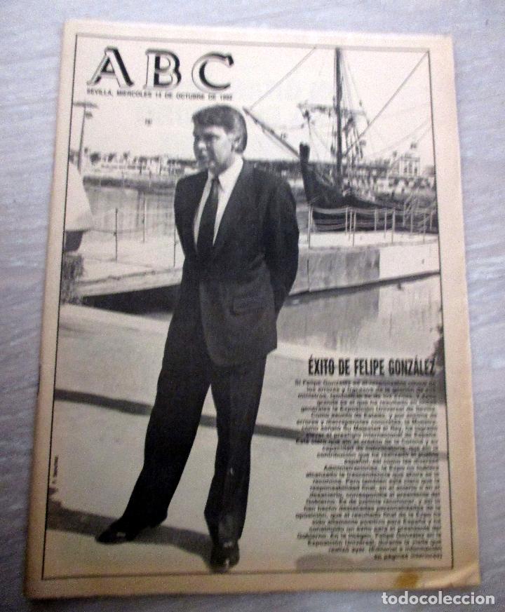Coleccionismo de Revistas y Peri&oacute;dicos: ABC SEVILLA. 14 OCTUBRE 1992. FIN EXPO'92. BALANCE. TERREMOTO EGIPTO.