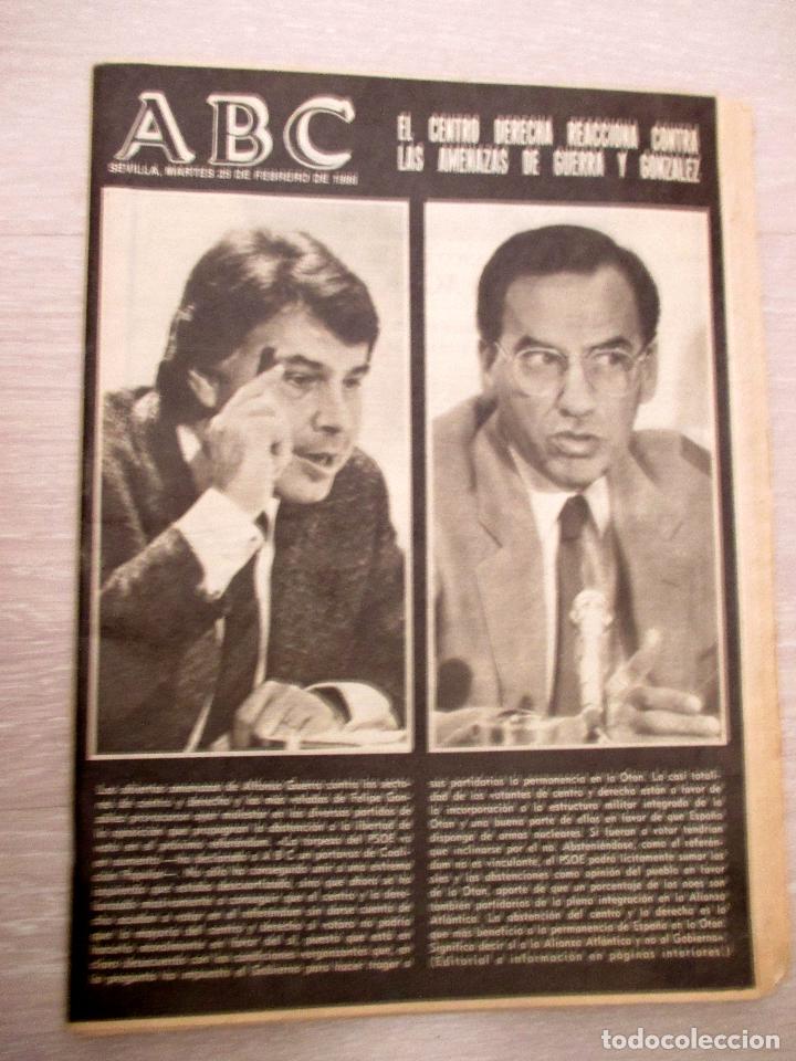 Coleccionismo de Revistas y Peri&oacute;dicos: ABC SEVILLA. 1986. TRANSICI&Oacute;N. FELIPE GONZ&Aacute;LEZ, GUERRA, ABUELAS REAL BETIS.