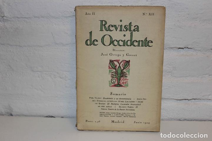 Coleccionismo de revistas y peri&oacute;dicos: Revista de Occidente. A&ntilde;o II. N&ordm; XII Paul Valery. Baudelaire. Baroja. Ortega y Gasset. Machado. 1924