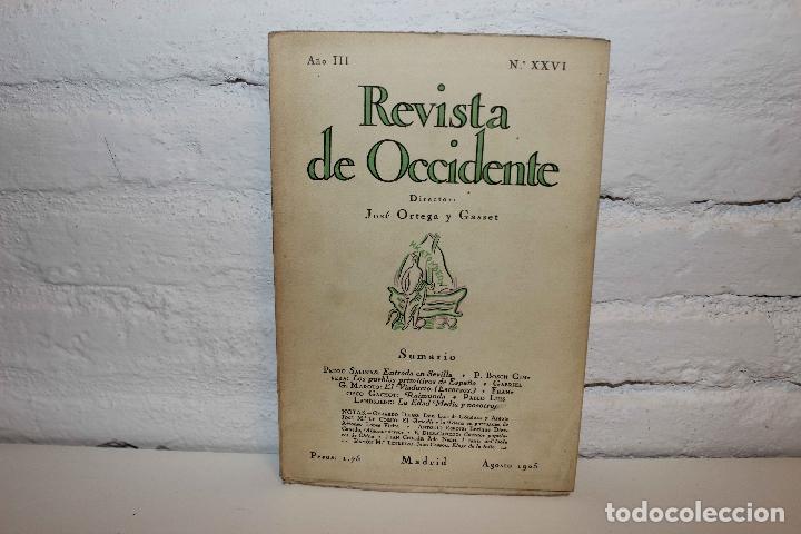 Coleccionismo de Revistas y Peri&oacute;dicos: Revista de Occidente. A&ntilde;o III. N&ordm; XXVI. Pedro Salinas. Maroto. Gachot. Ortega y Gasset. Gongora 1925