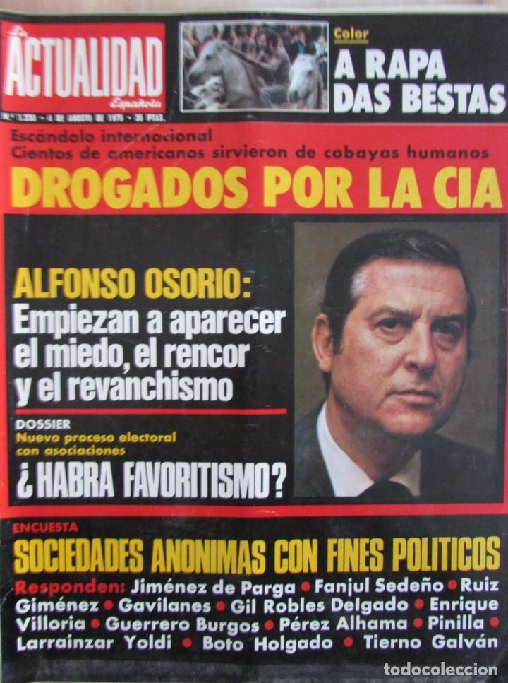 Sammeln von Zeitschriften und Zeitungen: ACTUALIDAD ESPA&Ntilde;OLA 1230 1975 WULFEN, GOMEZ CUADRILLERO, A RAPA DAS BESTAS EN GALICIA, ONODA.