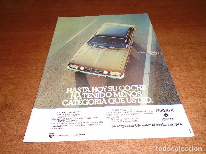 Coleccionismo de Revistas y Peri&oacute;dicos: RECORTE PRENSA 1975: PUBLICIDAD CHRYSLER
