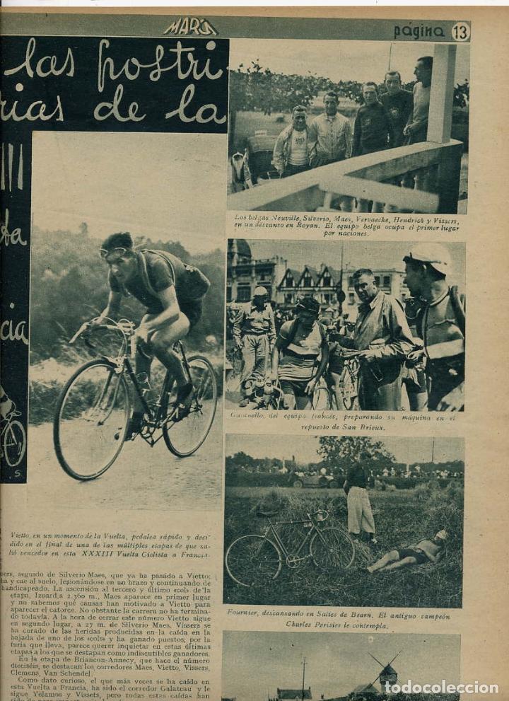Coleccionismo de revistas y peri&oacute;dicos: CICLISMO 1939   VUELTA A FRANCIA 33&ordm; 2 HOJAS REVISTA