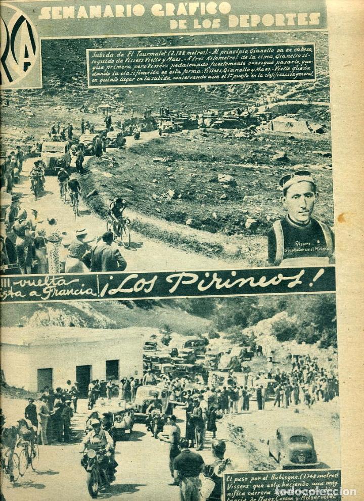 Coleccionismo de revistas y peri&oacute;dicos: CICLISMO 1939 VUELTA FRANCIA LOS PIRINEOS HOJA REVISTA