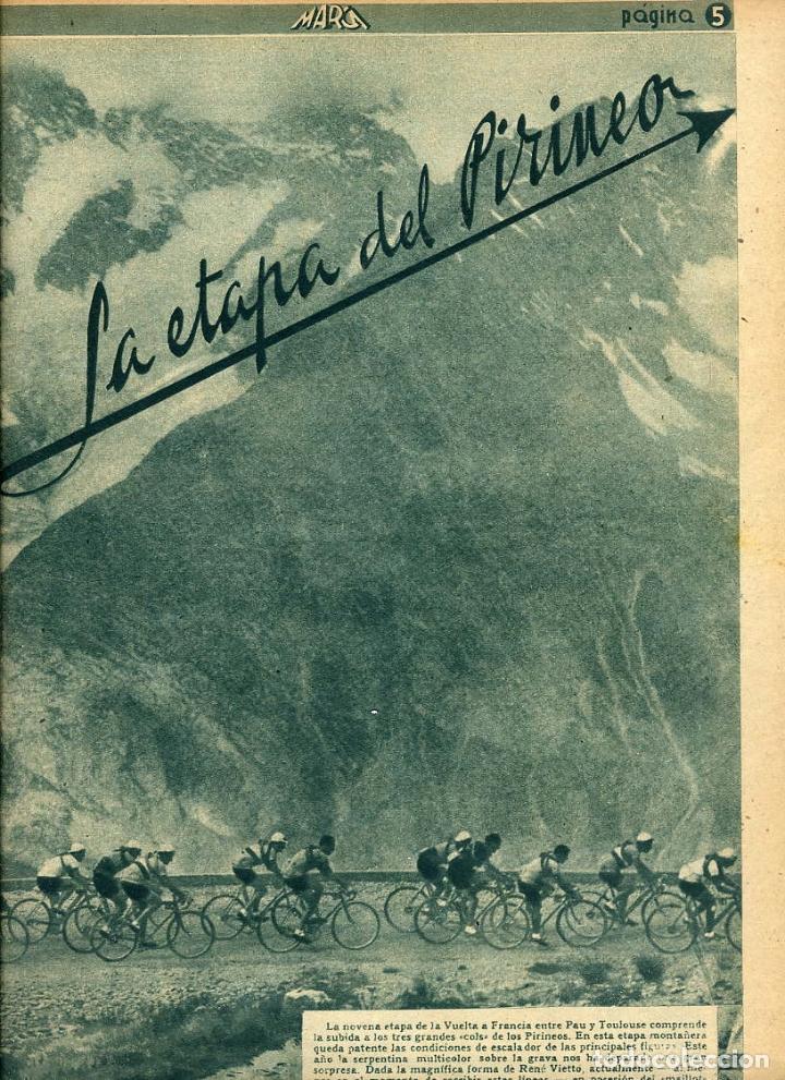 Coleccionismo de revistas y peri&oacute;dicos: CICLISMO 1939 VUELTA FRANCIA LOS PIRINEOS HOJA REVISTA