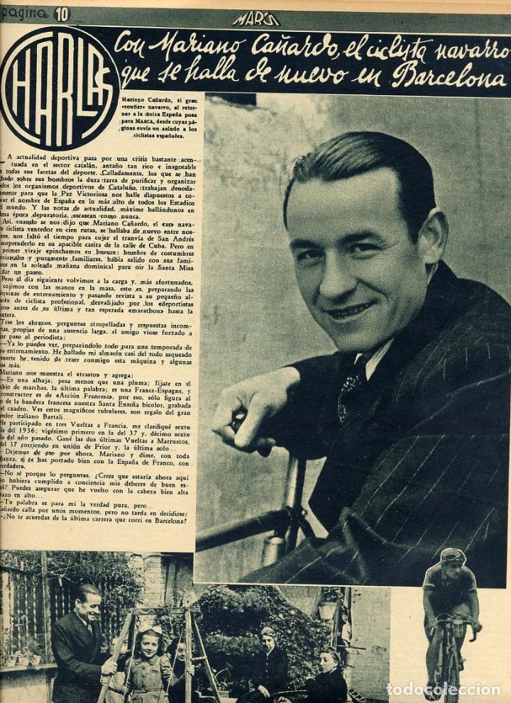 Coleccionismo de revistas y peri&oacute;dicos: CICLISMO 1939 MARIANO CA&Ntilde;ARDO 2 HOJAS REVISTA
