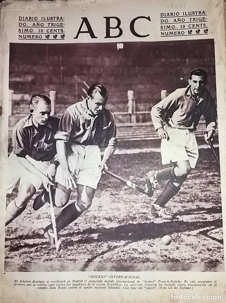 Coleccionismo de revistas y peri&oacute;dicos: DIARIO ABC 13 DE ABRIL DE 1934 HOCKEY INTERNACIONAL