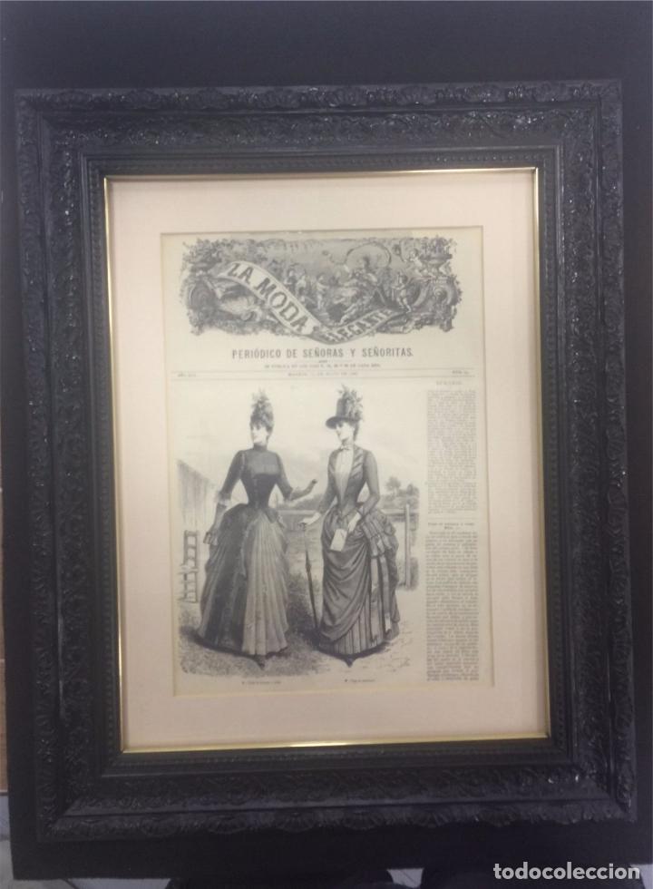 Coleccionismo de Revistas y Peri&oacute;dicos: PERI&Oacute;DICO ENMARCADO -LA MODA ELEGANTE- 1886