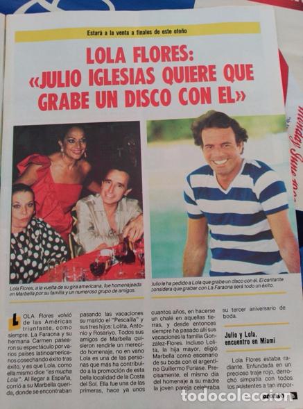 Coleccionismo de Revistas y Peri&oacute;dicos: recorte lola flores julio iglesias antonio flores rosario lolita