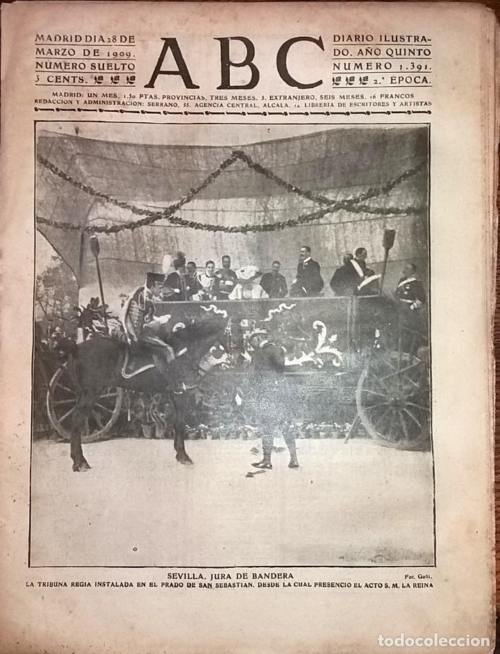 Collectionnisme de Revues et Journaux: DIARIO ABC 28 DE MARZO DE 1909 SEVILLA, JURA DE BANDERA