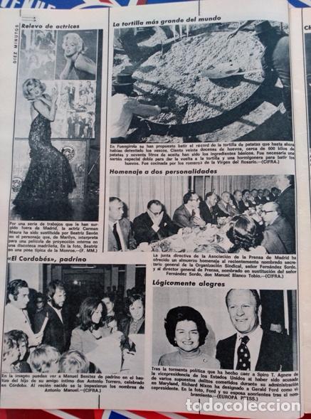 Coleccionismo de revistas y peri&oacute;dicos: RECORTE beatriz sabon marilyn monroe nixon el cordobes