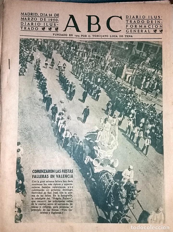 Collectionnisme de Revues et Journaux: DIARIO ABC 14 DE MARZO DE 1950 VALENCIA, FIESTAS FALLERAS