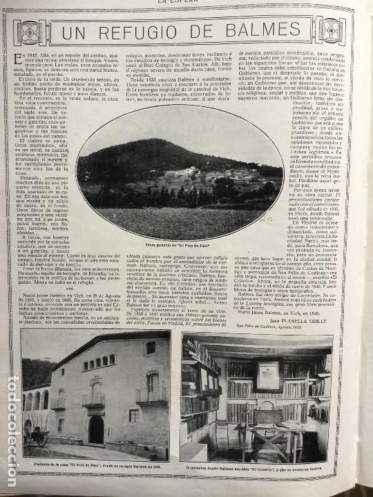 Collezionismo di Riviste e Giornali: JAIME BALMES .ESCRITOR EL PRAT DE DALT .EL CRITERIO .VIC HOJA REVISTA A&Ntilde;O 1915