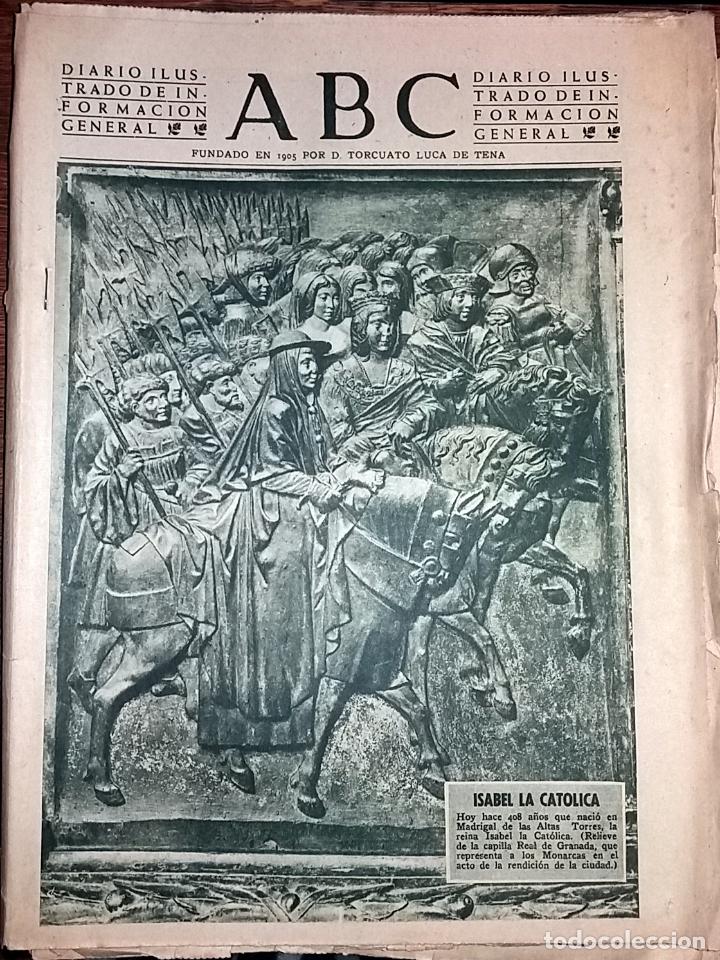 Collectionnisme de Revues et Journaux: DIARIO ABC 22 DE ABRIL DE 1950 ISABEL LA CATOLICA