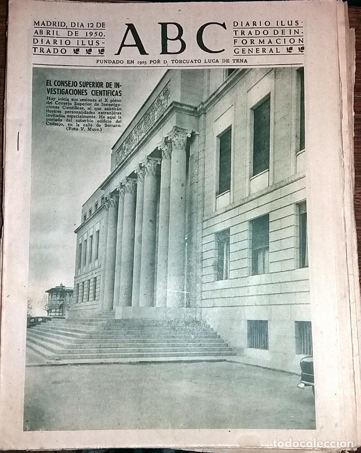 Collectionnisme de Revues et Journaux: DIARIO ABC 12 DE ABRIL DE 1950 EL CONSEJO SUPERIOR DE INVESTIGACIONES CIENTIFICAS