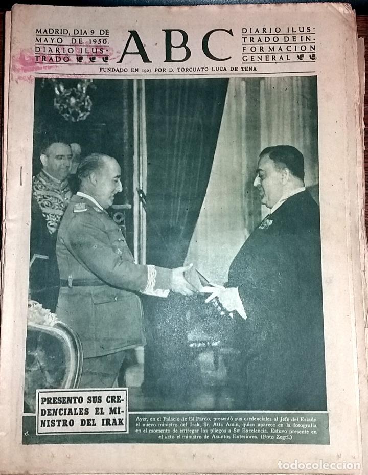 Coleccionismo de revistas y peri&oacute;dicos: DIARIO ABC 9 DE MAYO DE 1950 PRESENTACION CREDENCIALES MINISTRO IRAK