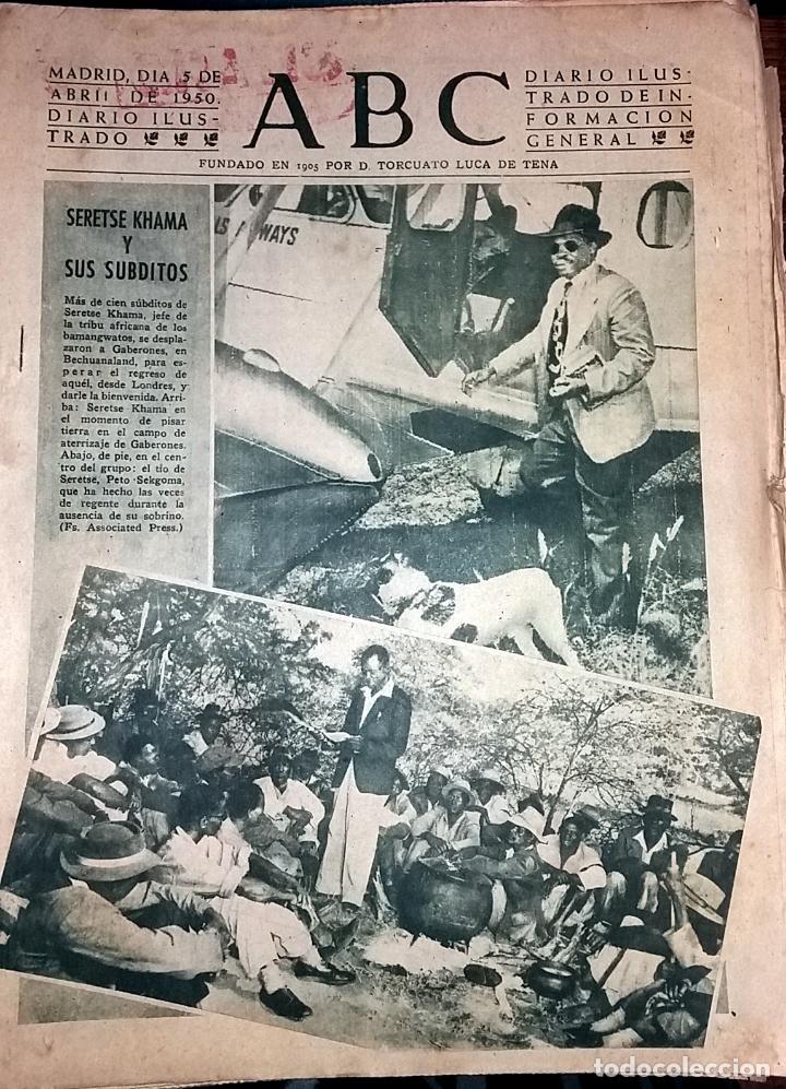 Collectionnisme de Revues et Journaux: DIARIO ABC 5 DE ABRIL DE 1950 SERETSE KHAMA Y SUS SUBDITOS TRIBU BAMANGWATOS