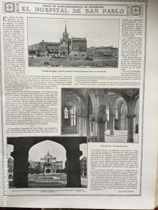Collezionismo di Riviste e Giornali: HOSPITAL SANT PAU BARCELONA HOJA REVISTA A&Ntilde;O 1915.OBRAS