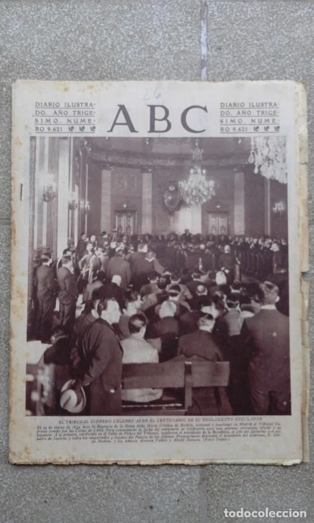 Coleccionismo de Revistas y Peri&oacute;dicos: Antiguo periodico diario espa&ntilde;ol ABC numero suelto 9621 Marzo 1934 centenario tribunal supremo