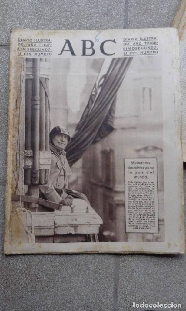 Coleccionismo de Revistas y Peri&oacute;dicos: Antiguo periodico diario espa&ntilde;ol Madrid ABC 6 Marzo 1936 2&ordf; guerra mundial Mussolini suplemento arte