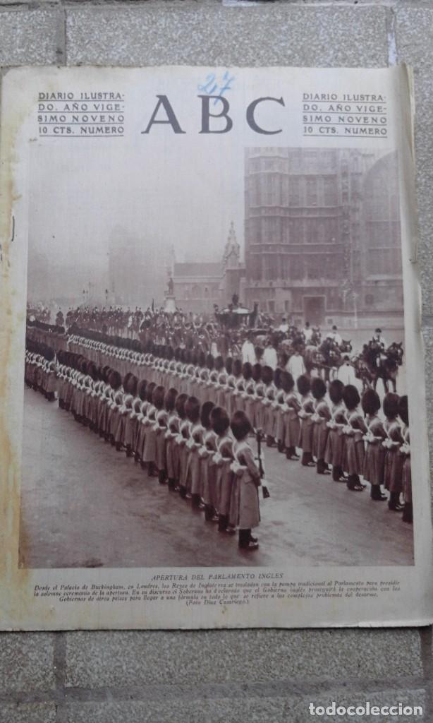 Coleccionismo de Revistas y Peri&oacute;dicos: Antiguo periodico diario espa&ntilde;ol madrid abc 27 de noviembre de 1933 apertura parlamento ingles